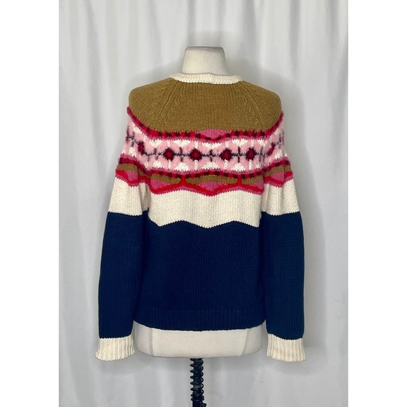 Anthropologie FIELD FLOWER Camellia Fairisle Sweater Pullover Fair Isle X-Small - Picture 10 of 15
